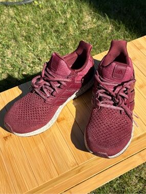 adidas Ultraboost 1.0 Women’s Burgundy Knit Lace-Up Sneakers